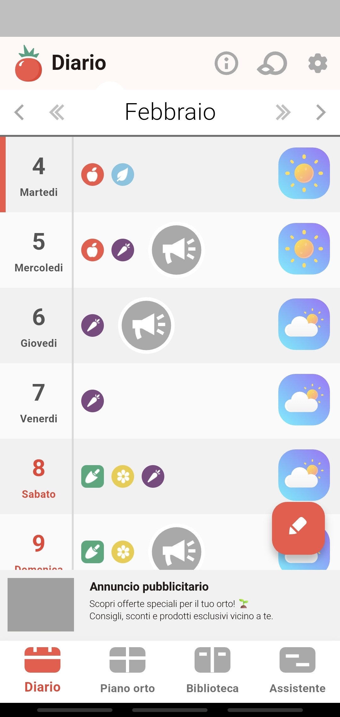 App calendar view