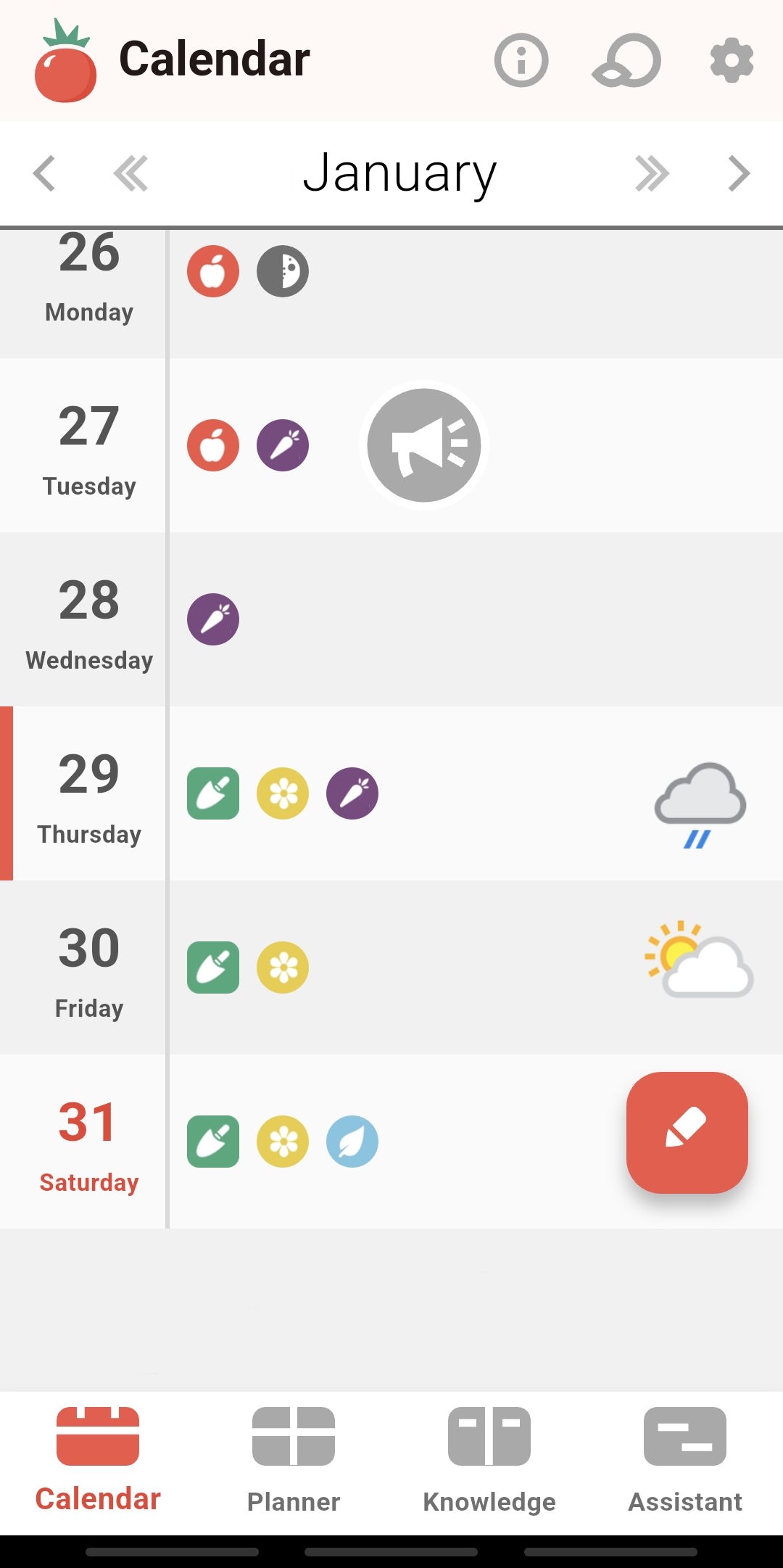 Screenshot der Tomappo App